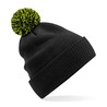 Winter hat - mod. B450:Black, 100% acrylic, Lime Green, One Size